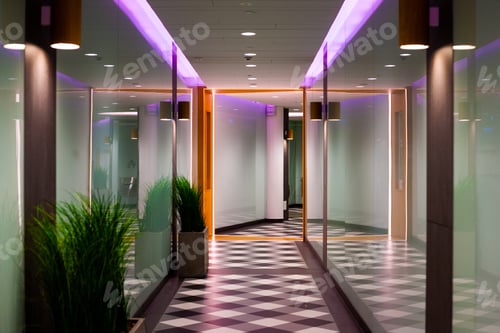 Preview: Beautiful shot of a glass door in a modern interior