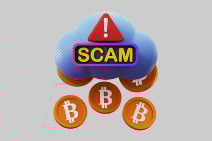 Preview: Bitcoin scam cloud icon