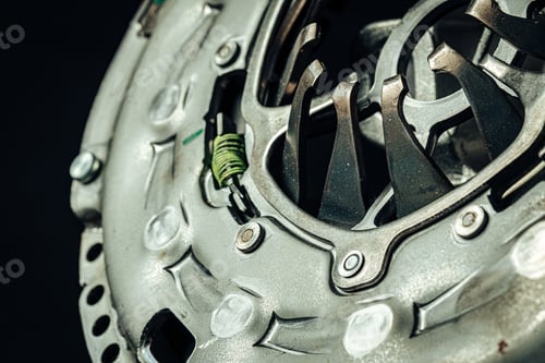 Preview: Car break disc on black background close up