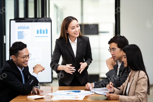 Preview: Start up teamwork and business people in office, planning and brainstorming with financial report.