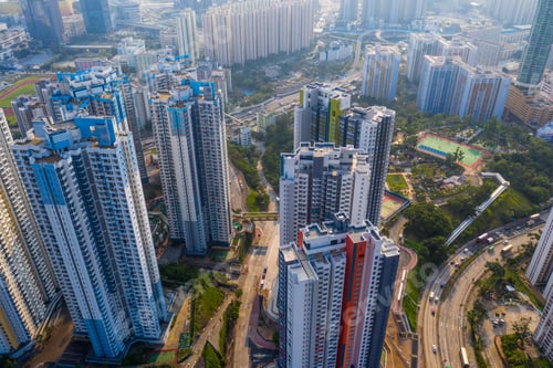Preview: Choi Hung, Hong Kong 25 April 2019: Top view of Hong Kong sunset