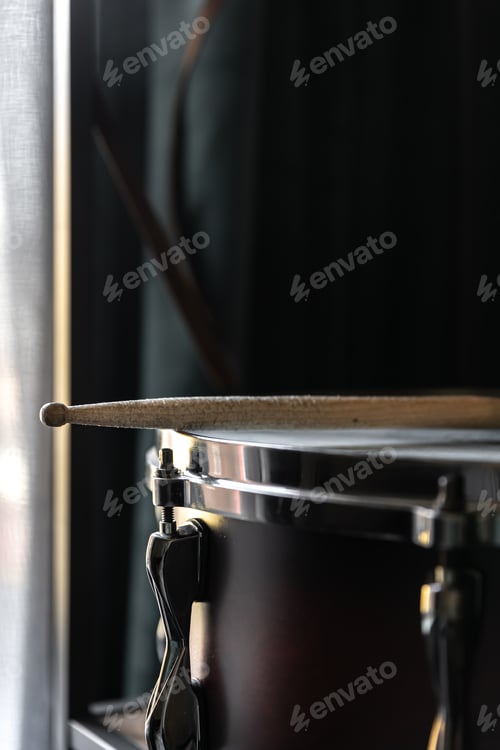 Preview: Close up of a snare drum, percussion instrument.