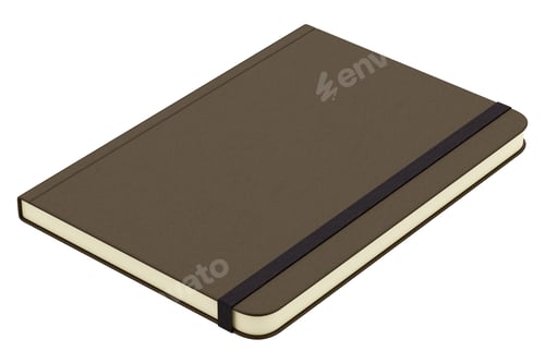 Preview: brown notebook isolated on white background. 3d illustration
