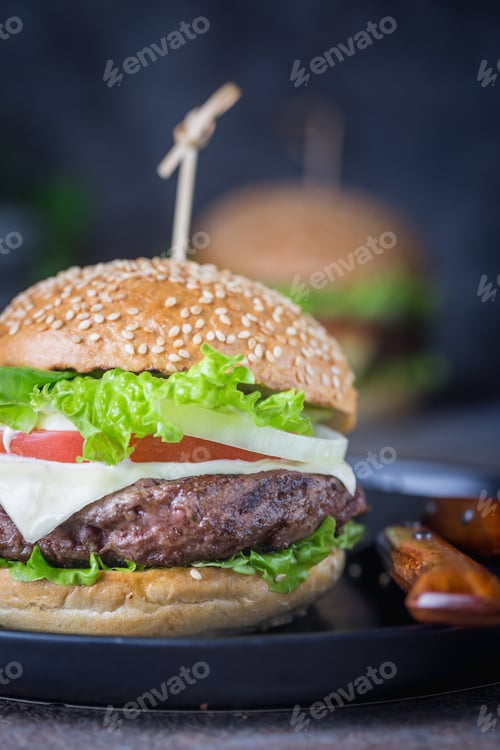 Preview: Hamburger with beef meat
