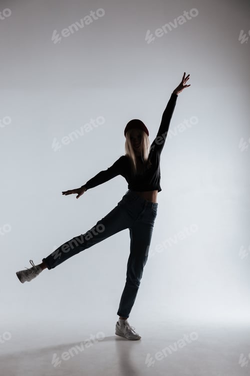 Preview: Full length silhouette of a casual young woman