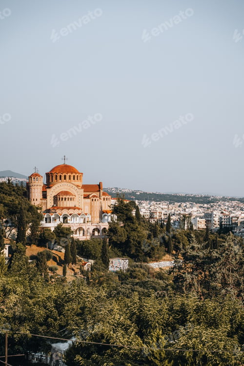 Preview: Panoramic view of Saint Paul Orthodox Church in Thessaloniki, Greece
