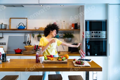 Preview: Beautiful latino woman at home