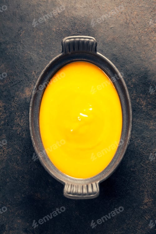 Preview: Homemfde Pumpkin soup in Black Cast Iron Pot