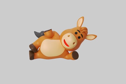 Preview: Reclining cartoon horse figure