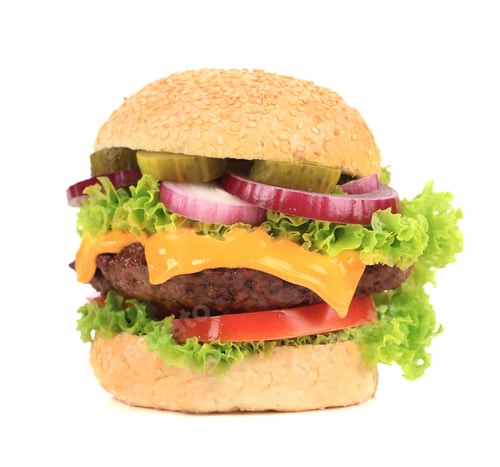 Preview: Close up of tasty hamburger.