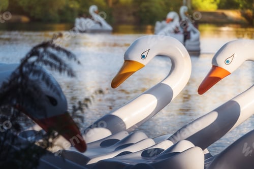 Preview: Swan Pedal Boats at Lago Negro Park (Black Lake) with - Gramado, Rio Grande do Sul, Brazil