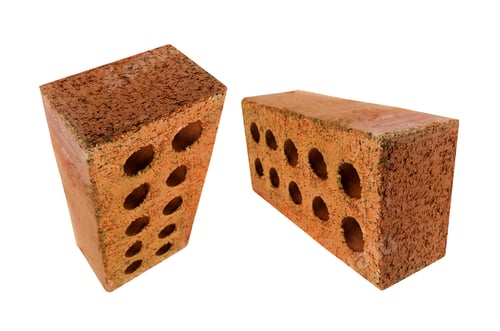 Preview: Bricks isolated on white background