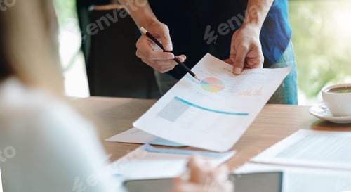 Preview: Close up Business people meeting to discuss the situation on the market. Business Financial Concept