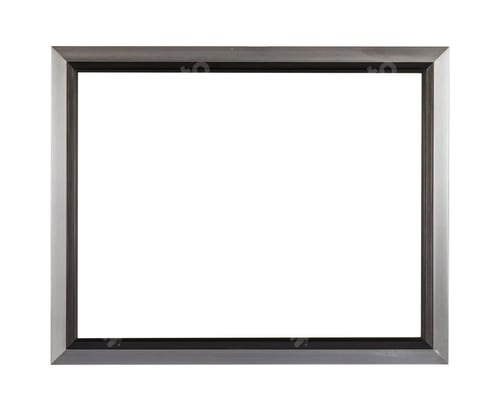 Preview: Blank frame with silver borders on a white background