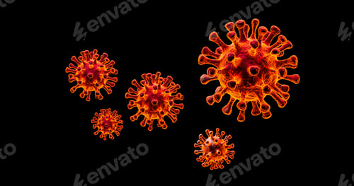 Preview: Image of Flu COVID-19 virus cell 3D