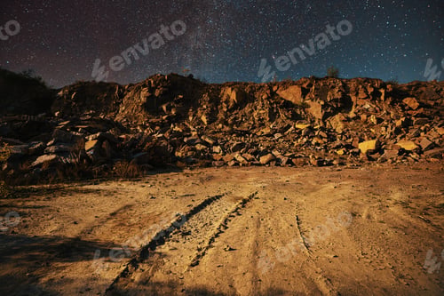 Preview: Stone materials near old flooded stone quarry