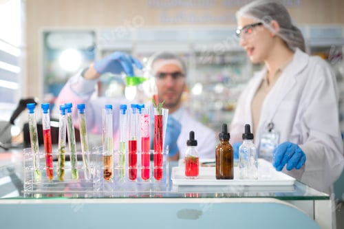 Preview: Pharmacist and chemical scientist doing antibiotic trials and testing in the laboratory