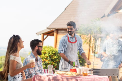 Preview: Friends having a barbecue party