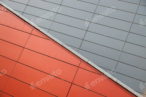 Preview: Diagonal division of two textures: red metal rightangled tiles and white metal rightangled tiles