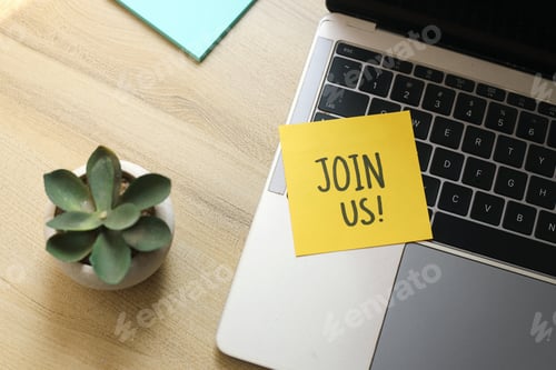 Preview: Join Us on Laptop at Office Setting