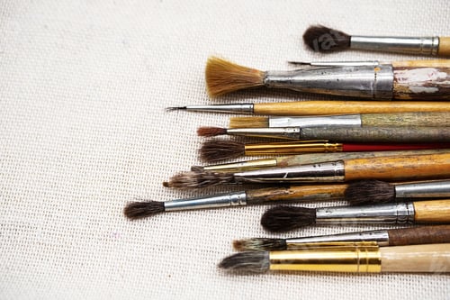 Preview: Paintbrushes. Artistic Brushes Still Life.