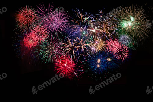 Preview: Amazing celebration multicolored sparkling fireworks