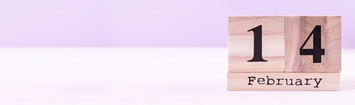 Preview: Valentine day. Wooden calendar with February 14 on it.