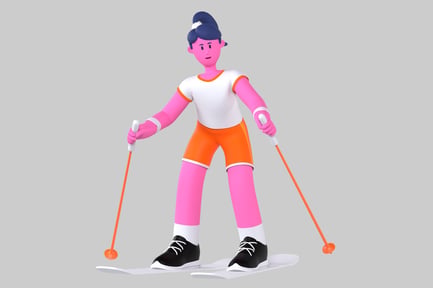 Preview: Skier in bright colors
