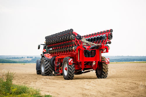 Preview: Large modern tractor for preparing the field after winter for sowing grain. Agricultural machinery