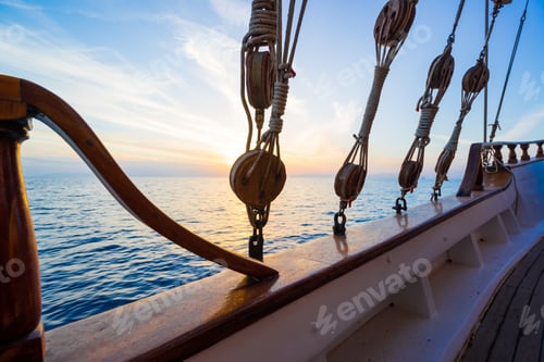 Preview: Sunset at the Sailboat deck while cruising