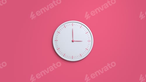 Preview: White Face Clock hanging on the wall. Copy space and central composition.