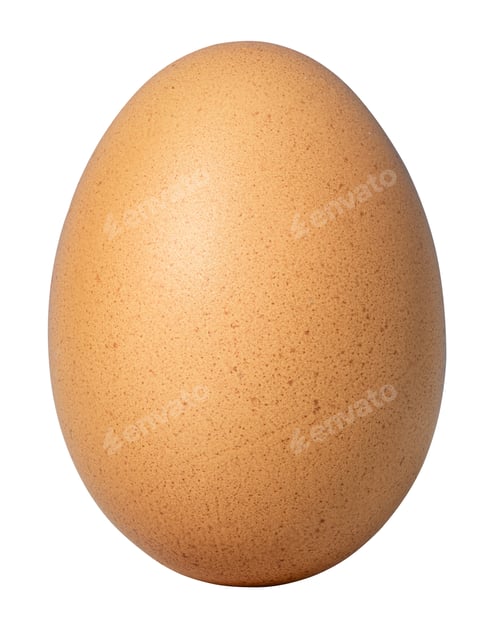 Preview: Close up of brown chicken egg isolated on a white background