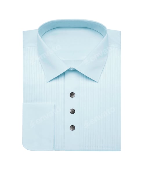 Preview: Formal Dress Shirt with Button Cufflinks Isolated