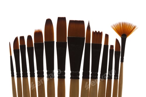 Preview: Paint brushes, isolated on a white background