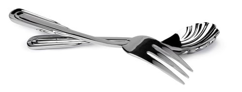 Preview: Set of new cutlery isolated on white background