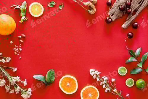 Preview: Assortment of tropical citrus fruits background