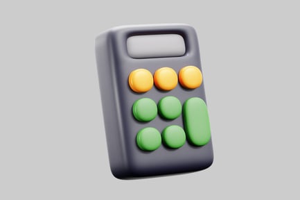 Preview: Calculator with multicolored button grid