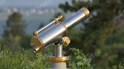 Preview: Silver and golden observation telescope