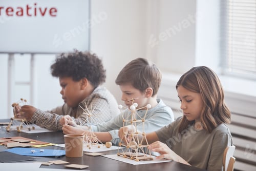 Preview: Children Making Sculptures in Art and Craft Class