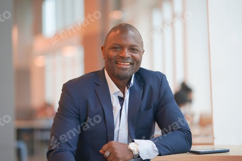 Preview: young black skin businessman on formal suit.