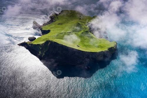 Preview: Aerial view of beautiful small island in Iceland
