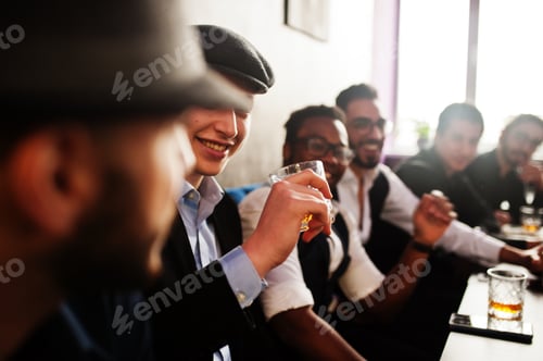 Preview: Multiethnic male bachelor mafia party