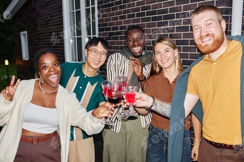 Preview: Friends Clinking Glasses and Cheering
