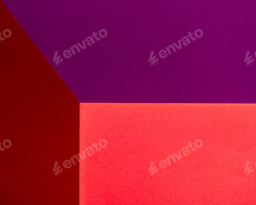 Preview: Abstract composition featuring geometric shapes in red and purple hues.