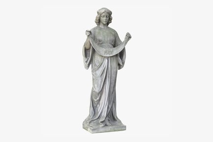 Preview: Peaceful Woman Statue Holding 'Pax' Bunting