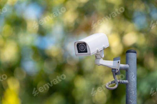 Preview: IP CCTV camera install by have water proof cover to protect camera with home security system concept