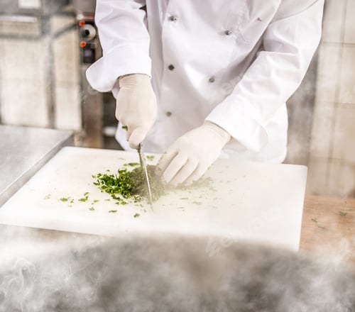Preview: Chef chopping parsley leaves