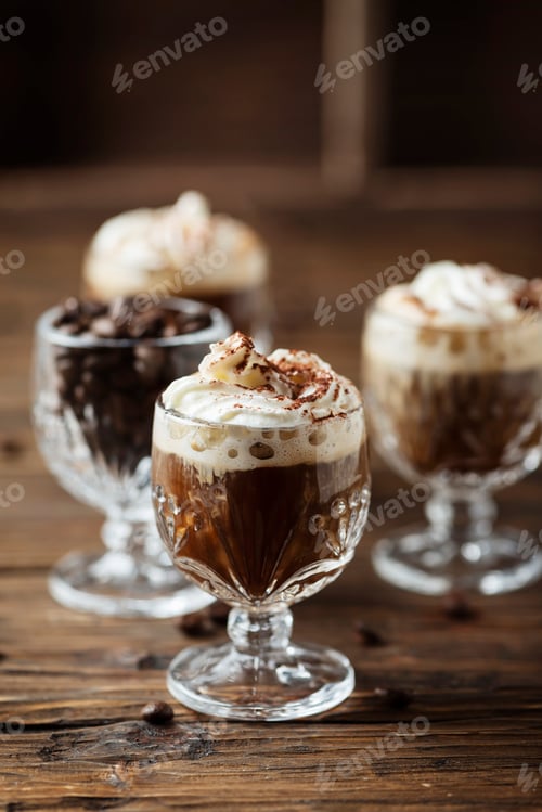 Preview: coffee cocktail with whipped cream