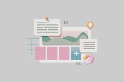 Preview: Graphic design with wavy pattern and various elements