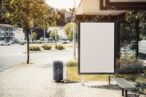Preview: Blank bus stop billboard mock-up